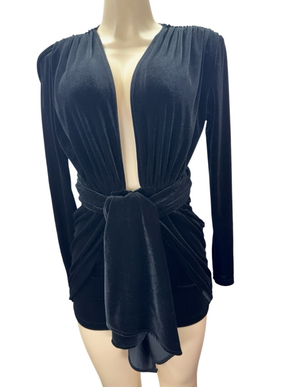 Yg Collection. Elegant Black Long Sleeve Dress — image 3 of 8